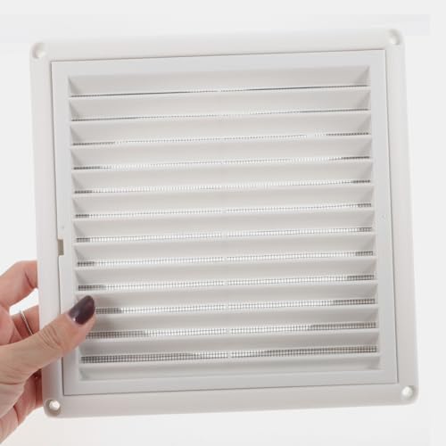 TEHAUX Quadratische Lüftungsabdeckung für Außenwand mit Insektenschutz Wetterfest Einfache Montage zur Verbesserung der Luftzirkulation und Geruchskontrolle von TEHAUX