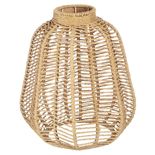 TEHAUX Rattan Lampenschirm Geflochtene Deckenlampe Rustikal Natürlich Robust Für Wohnzimmer Schlafzimmer Boho Pendelleuchte Leicht Montierbar Fein Gefertigt von TEHAUX