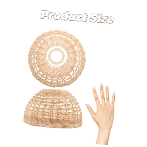 TEHAUX Rattan Lampenschirm Handgewebt Natürliches Material Deckenleuchte Abdeckung Für Wohnzimmer Schlafzimmer Restaurant Hotel Dekorative Hängelampe von TEHAUX