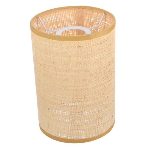 TEHAUX Rattan Lampenschirm Tischlampe und Stehlampe Schirm aus Geflochtenem Naturmaterial für Wohnzimmer Schlafzimmer Büro mit Stabiler Metallstruktur Langlebig und Modern von TEHAUX