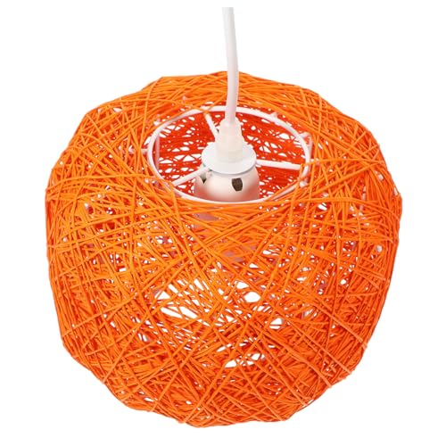 TEHAUX Rattan Pendelleuchte Ø Handgefertigt Naturfaser Hängelampe Dekorative Deckenleuchte für Wohnzimmer Schlafzimmer Esszimmer im Landhausstil von TEHAUX