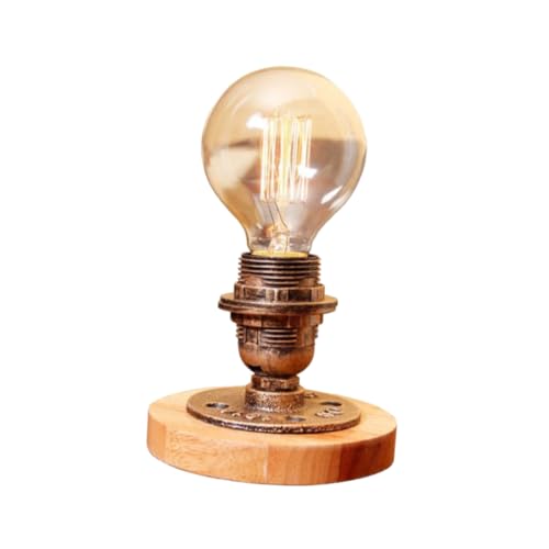 TEHAUX Retro Industrial Tischlampe mit Schalter Nachttischlampe für Schlafzimmer Wohnzimmer Restaurant Büro Vintage Dekorative Schreibtischlampe ohne Glühbirne von TEHAUX