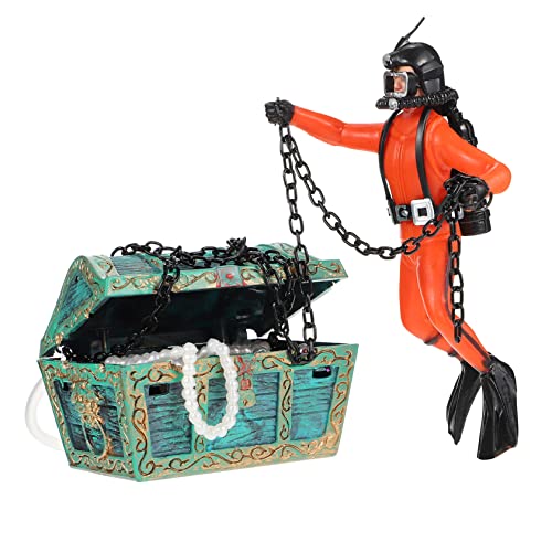 TEHAUX Schatzjäger Unterwassertaucher-Ornament Taucher Figur spielzeug schwimmender Schatzsuche-Taucher schatzsuche taucher Aquarium schmücken Modell Schatztruhe Requisiten Plastik TEHAUX Schatzjäger Unterwassertaucher-Ornament Taucher Figur spielzeug schwimmender Schatzsuche-Taucher schatzsuche taucher Aquarium schmücken Modell Schatztruhe Requisiten Plastik von TEHAUX