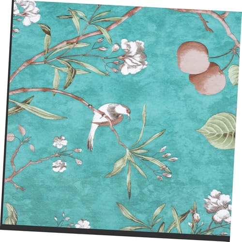 TEHAUX Selbstklebende Grüne Floral vogel Tapete Rustikales Feuchtigkeitsbeständiges Wandpapier Abziehbar ohne Rückstände für Wohnzimmer Schlafzimmer Schlafzimmermöbel Dekoration von TEHAUX