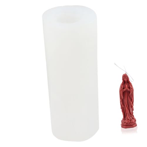TEHAUX Silikonform Süßigkeitenform Wachsformen Für Kerzen Jesus-kerze Formen Für Weihnachtsskulpturen Bonbonformen Diy-form in Jungfrauenform Geburt Seifenformen Duftkerzen Weiß Kieselgel von TEHAUX