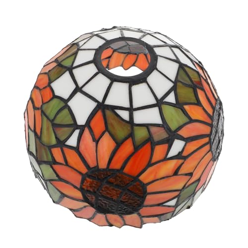 TEHAUX Stil Buntglas Lampenschirm Sonnblume Deckenleuchte Abdeckung für Fassung Glas Lampenschutz Originelles Wohnraumdekor TEHAUX Stil Buntglas Lampenschirm Sonnblume Deckenleuchte Abdeckung für Fassung Glas Lampenschutz Originelles Wohnraumdekor von TEHAUX