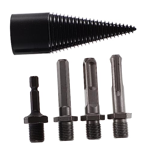 TEHAUX Teiliges Carbonstahl Holzspalter Bohrer mit Griffen Hohe Härte Verschleißfest Schnelle Reibungsreduzierung Geeignet für Walnuss Platane Einfaches Spalten von Kaminholz Vielseitig von TEHAUX