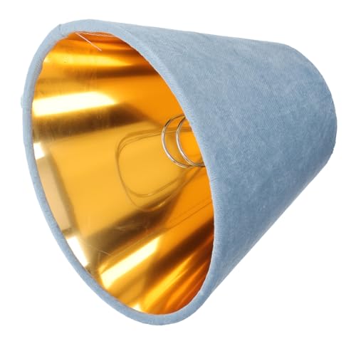 TEHAUX Tischlampenschirm aus Samt mit Goldener Innenbeschichtung Hellblauer Stoff lampenschirm Multifunktionaler Langlebiger Lampenschirm für Schreibtischlampen und Wohnraumdeko von TEHAUX