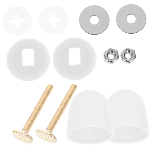 TEHAUX Toilettensitz Schrauben Set aus Edelstahl Langlebiges Wc Befestigungsset Einfache Montage Passend Dekorative und Schützende Abdeckkappen für Verschiedene Toilettenmodelle von TEHAUX