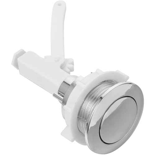 TEHAUX Toilettenspülknopf Rund Druckfest Langlebig Ersatz für Wc spülkasten Einfache Montage Hochwertiges Passend für Standard wassertanks Silberfarben Praktisches Toilettenzubehör von TEHAUX