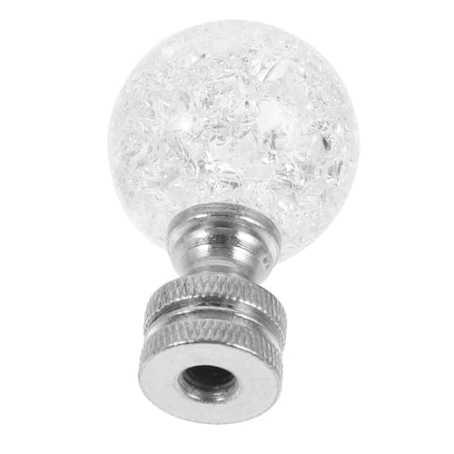 TEHAUX Transparenter Lampenschirm-ballfinial aus Metall und Glas Dekorativer Lampenknopf für Tisch Stehlampen Poliert Leicht Einfach zu Montieren Langlebig Silberfarben für von TEHAUX