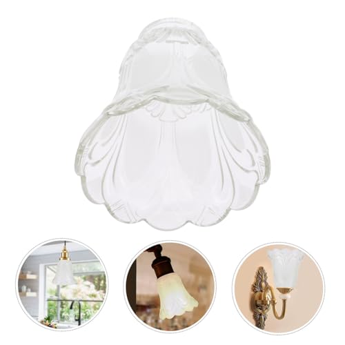 TEHAUX Transparenter Satiniert Glasierter Lampenschirm Ersatz für Deckenleuchte Pendelleuchte Schraubfassung Milchiges Glas Weiches Licht Geeignet für Schlafzimmer Wohnzimmer Hotel von TEHAUX