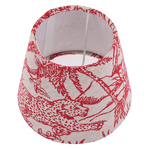 TEHAUX Tropischer Stofflampenschirm mit Stickerei Rotes Design Dekorative Tischlampe für Wohnzimmer Party Deko Langlebig und Augenschonend von TEHAUX