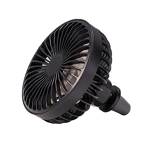 TEHAUX USB Auto Luftauslassventilator Praktischer Mini Lüfter für Auto und Truck Schwarz Drehbar Kompakt für Klimaanlagen und Schreibtischnutzung von TEHAUX