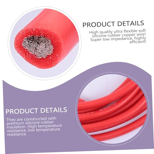 TEHAUX Ultra Flexibles Silikonkabel Mm² Hochtemperaturbeständig Weicher Tinned Draht Flexibel Langlebig für Industrie Schweißen und Elektrotechnik von TEHAUX