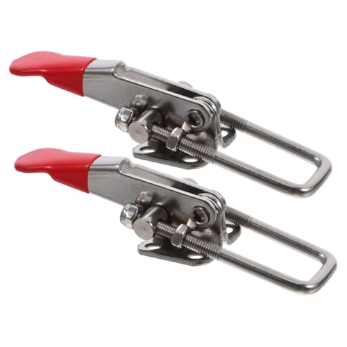 TEHAUX Verstellbarer Metall-türriegel aus Edelstahl Robuster Zugverschluss mit Hoher Klemmkraft Langlebiger Schnellspannverschluss für Schrank und Kiste Einfacher Einbau von TEHAUX