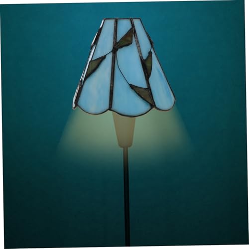 TEHAUX Victorian Lampenschirm Glas Ersatzschirm für Pendelleuchte Dekorativer Lampenschirm mit Mittlerem Farbiger Buntglas Stil Geeignet für Wand und Deckenlampen Schützt vor Staub und von TEHAUX