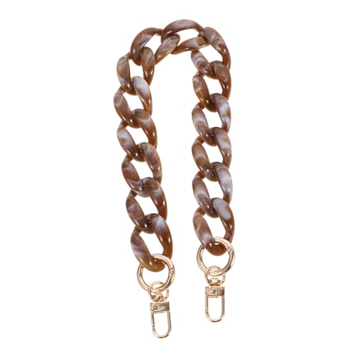 TEHAUX Vintage Abnehmbare Bunte Acryl Bag Chain Strap Fischgrät Design Kaffeebraun DIY Ersatz Handtaschenriemen für Clutch Umhängetasche Schultertasche Modische Taschenverzierung von TEHAUX