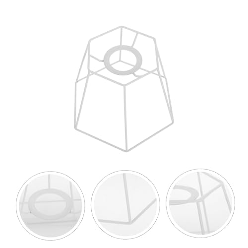 TEHAUX Vintage Metall Lampenschirmrahmen Hexagonal Metall Lampenschutz für DIY Hängelampe und Tischlampen Robuster Draht Lampenschirm Halter für Lampenfassung Zubehör von TEHAUX