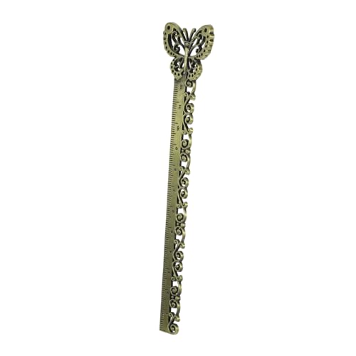 TEHAUX Vintage Metall Lesezeichen Lineal aus Ginkgo mit filigranem Motiv Robustes Rostfreies Lesewerkzeug Ästhetisch für Bücherfreunde zu Geburtstag und Weihnachten von TEHAUX