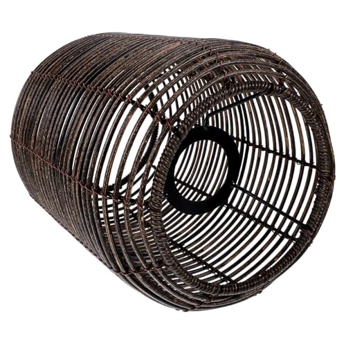 TEHAUX Vintage Pendelleuchte Lampenschirm aus Handgewebtem Rattan Deckenleuchte Ersatzschirm für Wohnzimmer Esszimmer Schlafzimmer Einfache Montage Weiches Licht Langlebig und Dekorativ von TEHAUX