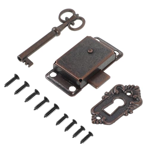TEHAUX Vintage Schrankschloss Set mit Schlüssel Antikes Möbelschloss für Schmuckkästen Schubladen und Schränke Einfache Montage Dekoratives Schrankschloss für Möbel und Holzkisten TEHAUX Vintage Schrankschloss Set mit Schlüssel Antikes Möbelschloss für Schmuckkästen Schubladen und Schränke Einfache Montage Dekoratives Schrankschloss für Möbel und Holzkisten von TEHAUX