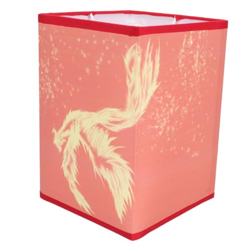 TEHAUX Vintage Stoff Lampenschirm Quadratisch für Tisch Stehlampen Einfache Montage Staubabweisend Dekorativ Ersatz Lampenschirm für Wohn Arbeitszimmer von TEHAUX