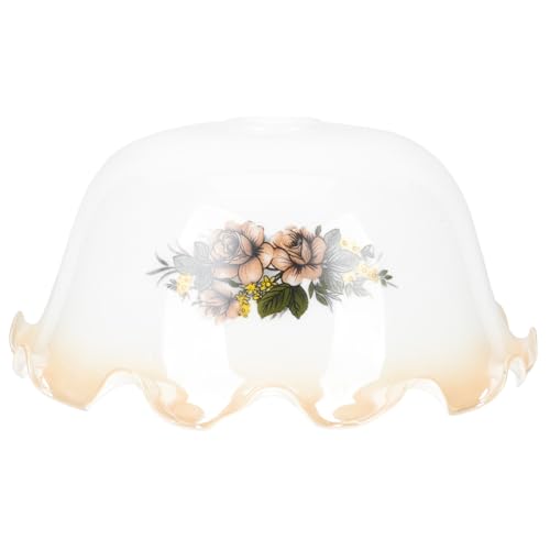 TEHAUX Weißer Glasschirm Lampenschirm Ersatz Lampenabdeckung für Tischlampe Retro Stil Robust und Leicht Passend für Wohnraum und Schlafzimmer Beleuchtung von TEHAUX