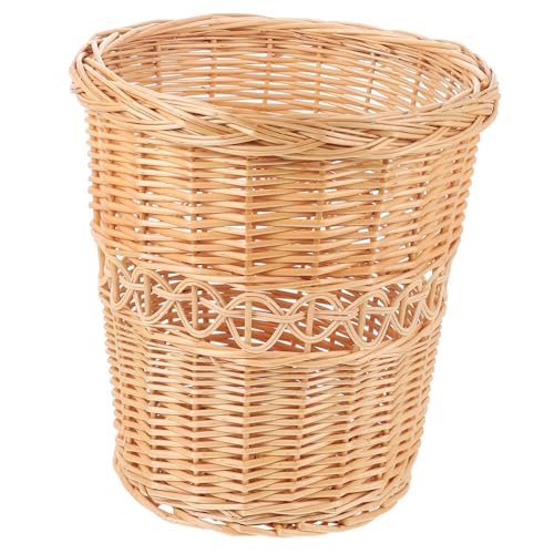 TEHAUX Wicker Müllkorb aus Robustem Umweltfreundlichem Material Vielseitiger Haushaltskorb für Wohnzimmer und Büro Eleganter Natürlicher Weidenkorb als Dekorativer Abfalleimer TEHAUX Wicker Müllkorb aus Robustem Umweltfreundlichem Material Vielseitiger Haushaltskorb für Wohnzimmer und Büro Eleganter Natürlicher Weidenkorb als Dekorativer Abfalleimer von TEHAUX