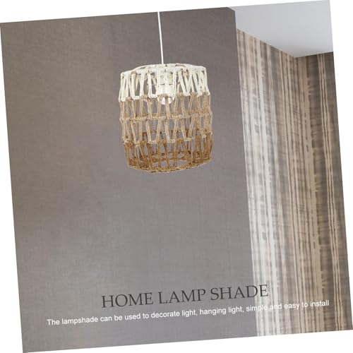 TEHAUX Wicker Pendelleuchte Lampenschirm Handgefertigt Dreifarbiger Farbverlauf Einzigartiges Gewebtes Design für Wohnzimmer Esszimmer Hotel Restaurant Deckenleuchte von TEHAUX