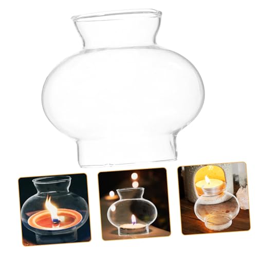 TEHAUX Winddichter Glasschirm für Öllampe Dekorativer Glaslampenschirm Einfach zu Montierender Transparenter Lampenschirm für Kerosinlampen Geeignet für Schlafzimmer Wohnzimmer Hotel und TEHAUX Winddichter Glasschirm für Öllampe Dekorativer Glaslampenschirm Einfach zu Montierender Transparenter Lampenschirm für Kerosinlampen Geeignet für Schlafzimmer Wohnzimmer Hotel und von TEHAUX