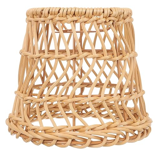 TEHAUX Woven Lampenschirm für Deckenleuchte Handgefertigter Rattan Lampenschirm im Rustikalen Stil für Schlafzimmer Wohnzimmer Restaurant und Dekorative Lichtabdeckung Warm und Einladend von TEHAUX