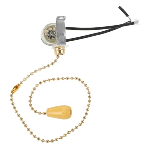 TEHAUX Zugschalter für Decken und Wandleuchten Goldfarben Robust Langlebig Installieren Badezimmer Lichtschalter mit Zugkette für Lampen und Heimbeleuchtung von TEHAUX