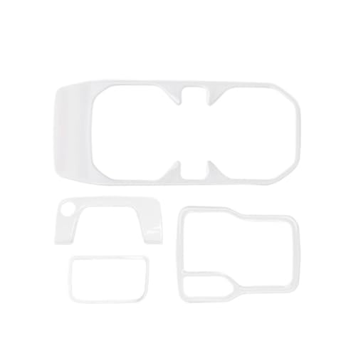 TEHDFG 4WD-Schalthebel-Getränkehalter-Rahmen-Dekorationsabdeckungsaufkleber, kompatibel mit Jeep Wrangler JL, kompatibel mit Gladiator JT 2018-2024, Auto-Innenzubehör(White) von TEHDFG