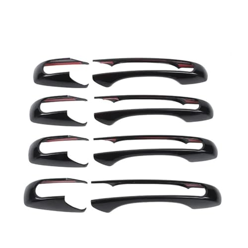 TEHDFG Autotürgriff-Dekorationsverkleidung, kompatibel mit Grand Cherokee 2011–2020, kompatibel mit Compass 2008–2016, for Patriot 2011–2016, Zubehör(Black) von TEHDFG