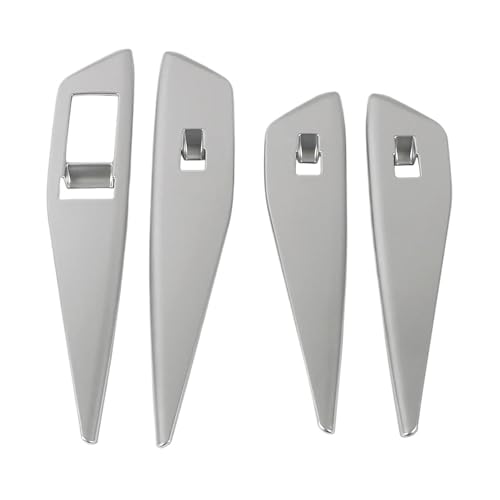 TEHDFG Kompatibel mit ID.4 ID4 2021 2022 2023 Autotür Armlehne Fenster Glas Lift Schalter Taste Zierrahmen Dekorieren Abdeckung Aufkleber(Matte Silver) von TEHDFG