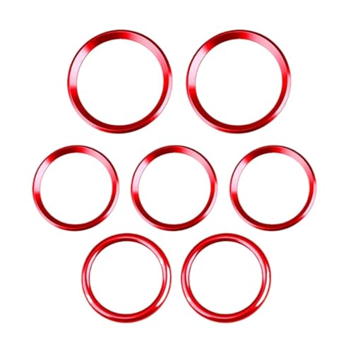 TEHDFG Kompatibel mit Mercedes AB CLA GLA GLB 2020 2021 2022 Auto-Klimaanlage AC-Steckdose Turbo-Entlüftungsringverkleidung Rot Blau Farbe Refit-Aufkleber(Red Color) von TEHDFG