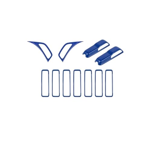 TEHDFG Motorhauben-Lufteinlass-Kotflügel-Dekorationsabdeckungsverkleidung, kompatibel mit Wrangler JL Gladiator JT 2018–2023 2024, ABS-Autoaußenzubehör(Blue) von TEHDFG