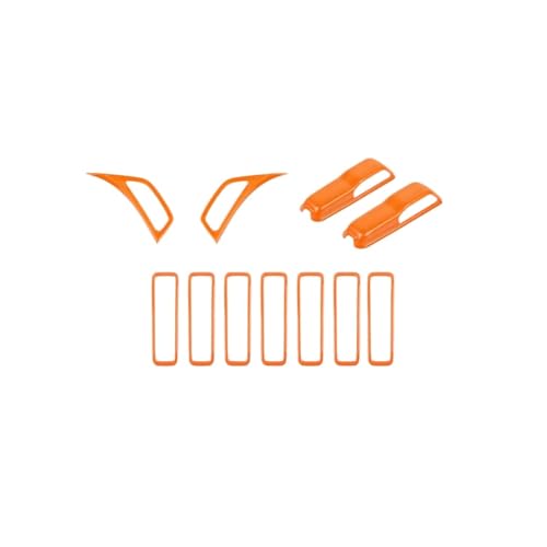 TEHDFG Motorhauben-Lufteinlass-Kotflügel-Dekorationsabdeckungsverkleidung, kompatibel mit Wrangler JL Gladiator JT 2018–2023 2024, ABS-Autoaußenzubehör(Orange) von TEHDFG