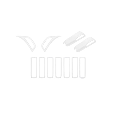 TEHDFG Motorhauben-Lufteinlass-Kotflügel-Dekorationsabdeckungsverkleidung, kompatibel mit Wrangler JL Gladiator JT 2018–2023 2024, ABS-Autoaußenzubehör(White) von TEHDFG