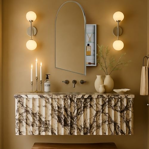 TEHOME Medizinschrank mit Spiegel, 61 x 91,4 cm, gebürstetes Nickel, mit Spiegel, versenkt und oberflächenmontierter Medizinschrankspiegel TEHOME Medizinschrank mit Spiegel, 61 x 91,4 cm, gebürstetes Nickel, mit Spiegel, versenkt und oberflächenmontierter Medizinschrankspiegel von TEHOME