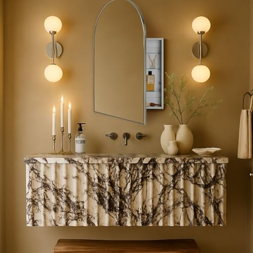 TEHOME Medizinschrank mit Spiegel, verchromt, 61 x 91,4 cm, mit Spiegel, versenkt und oberflächenmontierter Medizinschrankspiegel TEHOME Medizinschrank mit Spiegel, verchromt, 61 x 91,4 cm, mit Spiegel, versenkt und oberflächenmontierter Medizinschrankspiegel von TEHOME