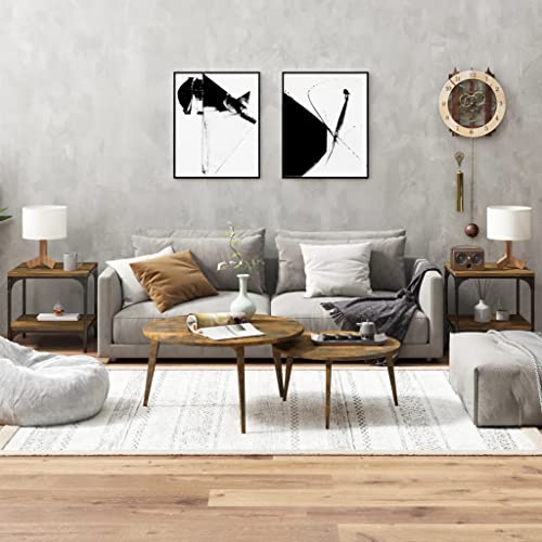 TEHTX7 Beistelltische 2 STK für Wohnzimmer Home Office. Räuchereiche 40x40x40 cm Holzwerkstoff von TEHTX7