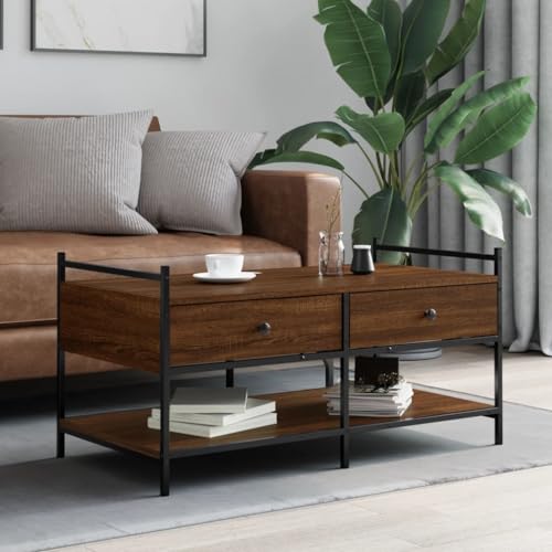 TEHTX7 Couchtisch, Wohnzimmertisch für Wohnzimmer Home Office Braun Eichen-Optik 99x50x50 cm Holzwerkstoff TEHTX7 Couchtisch, Wohnzimmertisch für Wohnzimmer Home Office Braun Eichen-Optik 99x50x50 cm Holzwerkstoff von TEHTX7