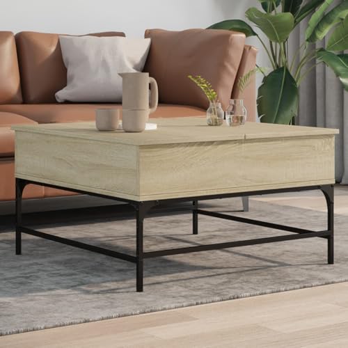 TEHTX7 Couchtisch, Wohnzimmertisch für Wohnzimmer Home Office Sonoma-Eiche 80x80x45 cm Holzwerkstoff und Metall TEHTX7 Couchtisch, Wohnzimmertisch für Wohnzimmer Home Office Sonoma-Eiche 80x80x45 cm Holzwerkstoff und Metall von TEHTX7
