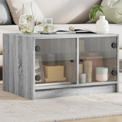 TEHTX7 Couchtisch, Wohnzimmertisch für Wohnzimmer Home Office mit Glastüren Grau Sonoma 68x50x42 cm TEHTX7 Couchtisch, Wohnzimmertisch für Wohnzimmer Home Office mit Glastüren Grau Sonoma 68x50x42 cm von TEHTX7