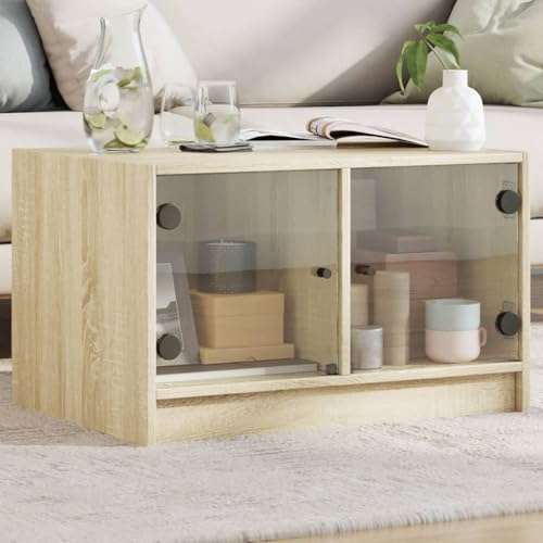 TEHTX7 Couchtisch, Wohnzimmertisch für Wohnzimmer Home Office mit Glastüren Sonoma-Eiche 68x50x42 cm TEHTX7 Couchtisch, Wohnzimmertisch für Wohnzimmer Home Office mit Glastüren Sonoma-Eiche 68x50x42 cm von TEHTX7