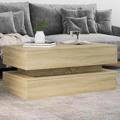 TEHTX7 Couchtisch, Wohnzimmertisch für Wohnzimmer Home Office mit Leuchten Sonoma-Eiche 90x50x40 cm TEHTX7 Couchtisch, Wohnzimmertisch für Wohnzimmer Home Office mit Leuchten Sonoma-Eiche 90x50x40 cm von TEHTX7