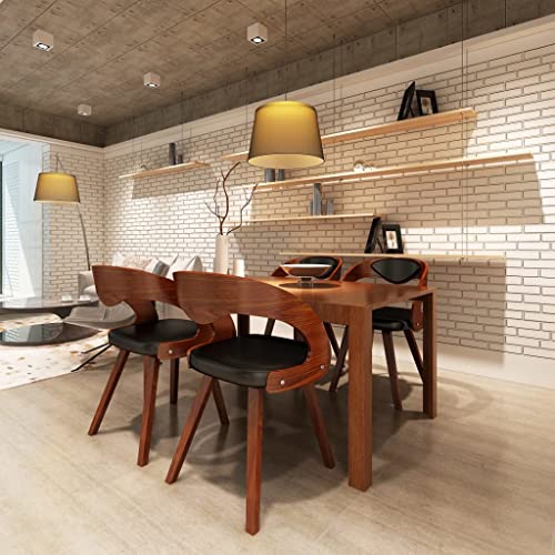TEHTX7 Esszimmerstühle Küchenstuhl Stühle für Küche und Esszimmer 4 STK. Braun Bugholz und Kunstleder von TEHTX7