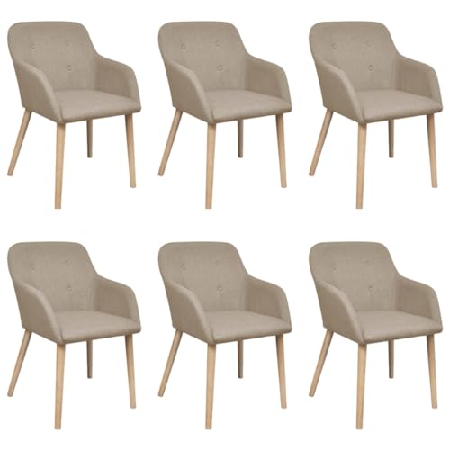 TEHTX7 Esszimmerstühle Küchenstuhl Stühle für Küche und Esszimmer 6 STK. Beige Stoff und Massivholz Eiche TEHTX7 Esszimmerstühle Küchenstuhl Stühle für Küche und Esszimmer 6 STK. Beige Stoff und Massivholz Eiche von TEHTX7